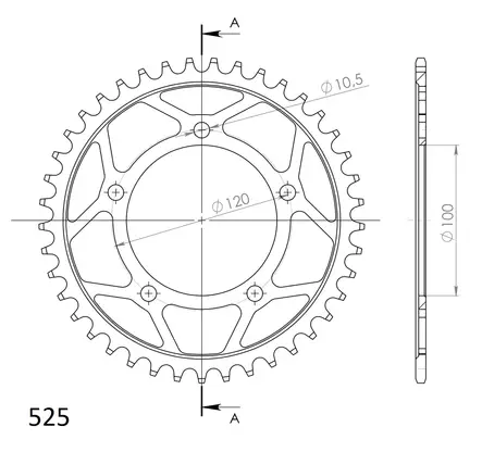 Supersprox Teräs takaratas 702.41 - Moottoripyörän takarattaat - D51488 - 2