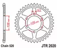 JT Takaratas JTR2020.51 - Moottoripyörän takarattaat - D523998 - 2