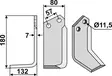 Maanmuokkaimen terä 180 x 7 x 80 mm - Tarvikevaraosat - 350-238 - 2