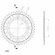 Supersprox / JT Teräs takaratas 1486.40 - Moottoripyörän takarattaat - D216438 - 2