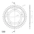 Supersprox / JT Teräs takaratas 302.43 - Moottoripyörän takarattaat - D26698 - 2