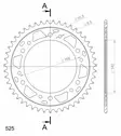 Supersprox / JT Teräs takaratas 6.47 - Moottoripyörän takarattaat - D101078 - 2