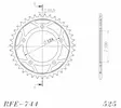 Supersprox / JT Teräs takaratas 744.36 - Moottoripyörän takarattaat - D65148 - 2