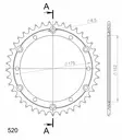 Supersprox / JT Teräs takaratas 853.40 - Moottoripyörän takarattaat - D32358 - 2