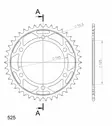 Supersprox / JT Teräs takaratas 867.42 - Moottoripyörän takarattaat - D26848 - 2