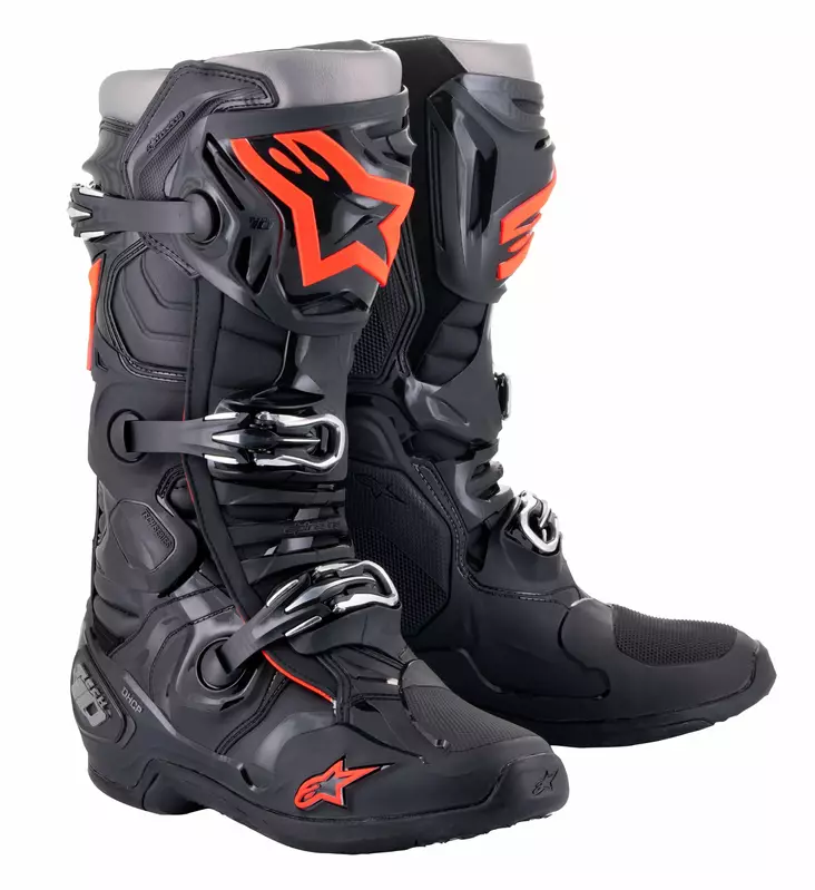 Alpinestars Saapas Tech 10 Musta/Punainen Fluo - Crossi ajosaappaat - D438328 - 1