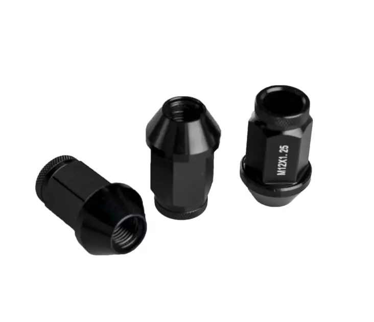 Alumiinimutterisarja musta 1,25mm nousu, 12mm, 16 kpl - Pyöränpultit ja mutterit 12x1.25mm - 499-76878 - 1
