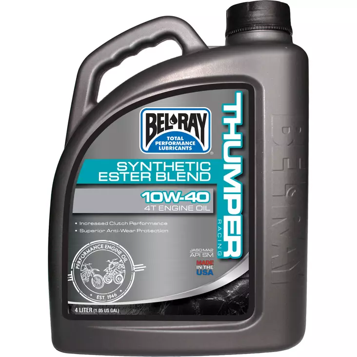 Bel-Ray Thumper Racing 10W-40 Synthetic Ester Blend 4T Engine Oil 4L - Moottoriöljyt - D51278 - 1
