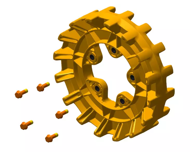 Camso Sprocket 16 teeth 4S, 5 bolt 3/8-16 x 1 1/4 - Mönkijän telasarjojen varaosat - D441378 - 1