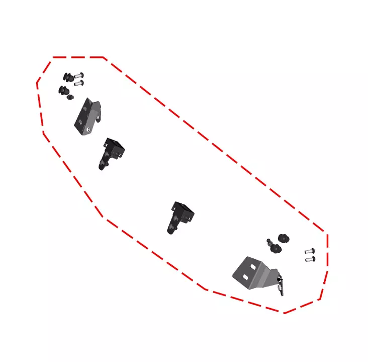 DFK Alempi etupaneelin kiinnikesarja Polaris Ranger 570 Midsize 2022-> - DFK hyttien varaosat ja tarvikkeet - D538838 - 1