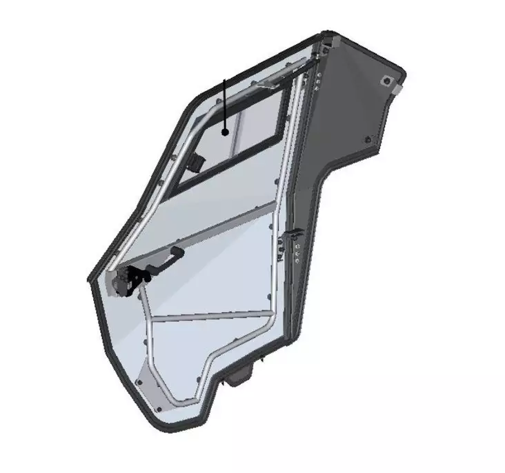 DFK Ovi kokoonpano Oikea Yamaha YXZ 1000 - DFK hyttien varaosat ja tarvikkeet - D503718 - 1