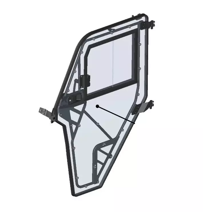 DFK Ovi kokoonpano Vasen CFMoto Uforce 600 - DFK hyttien varaosat ja tarvikkeet - D538628 - 1