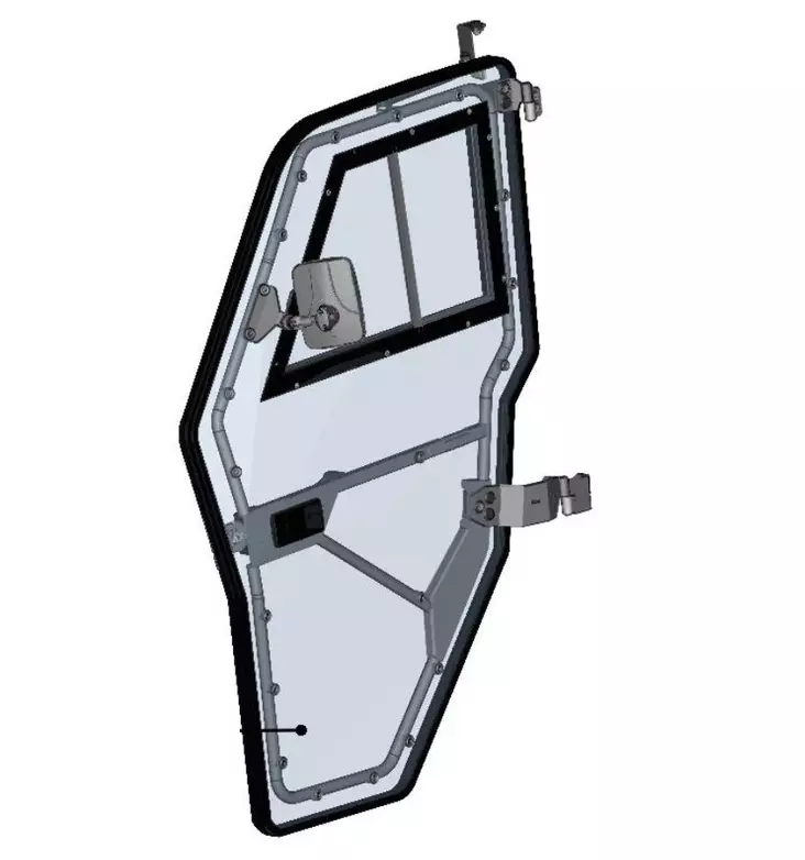 DFK Vasen ovi täydellinen Polaris Ranger XP 1000 2018- - DFK hyttien varaosat ja tarvikkeet - D494088 - 1