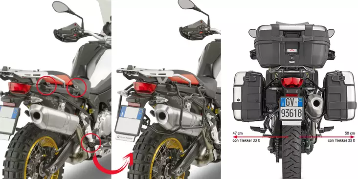 GIVI TUB.PANN.HOLDER BMW F850GS '18 - Kiinnityssarjat ja tavaratelineet - D331378 - 1