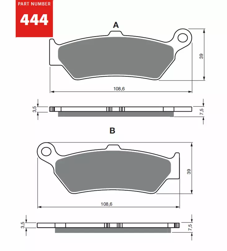 GOLDFREN Jarrupalat 444 Ceramic Carbon S33 - Moottoripyörän jarrupalat - D530338 - 1