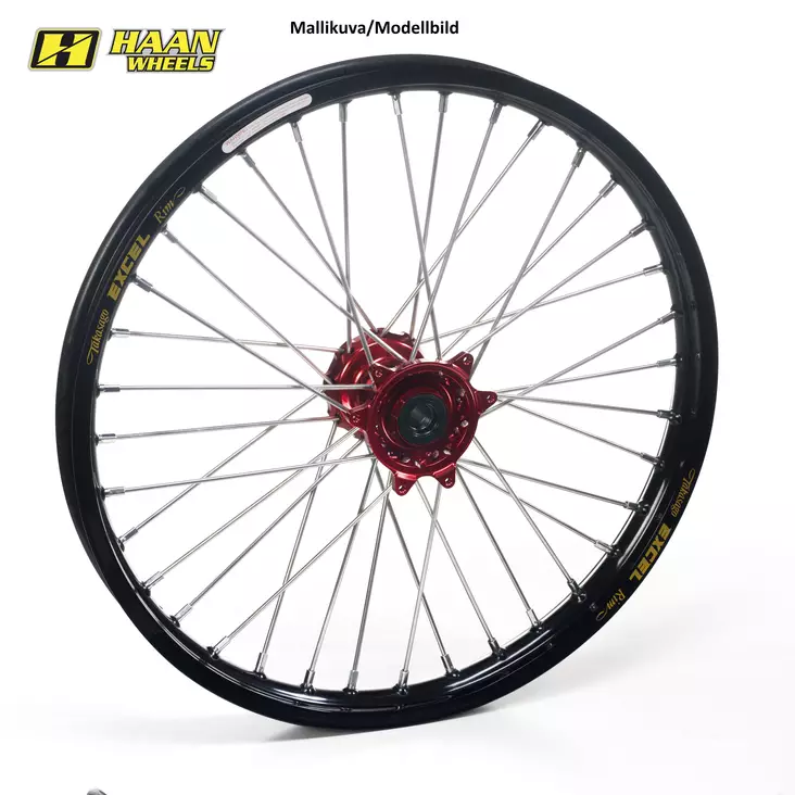 Haan wheel BETA 13- 21-1,60 RED HUB/BLACK RIM - Moottoripyörän vanteet - D417248 - 1