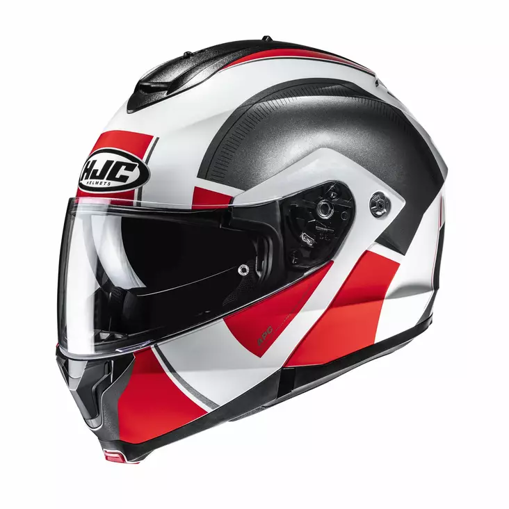 HJC Kypärä C91N Jyn Punainen/Valkoinen/Harmaa MC1 - Avattavat kypärät - D524978 - 1
