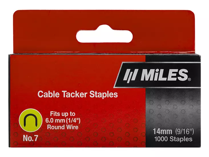 Kaapeliniitti no.7 14mm 1000kpl miles - Niitit ja sinkilät - LX12768 - 1