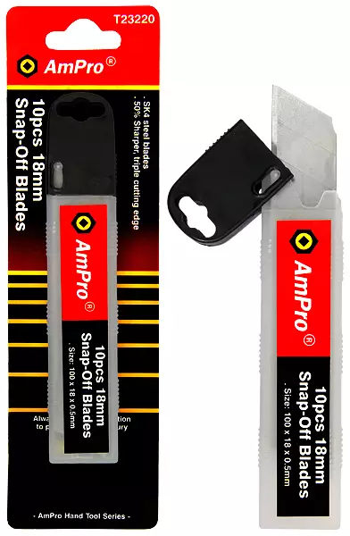 Katkoteräveitsen varaterä 18mm 10kpl - Matto- ja taittoveitset - LX1558 - 1