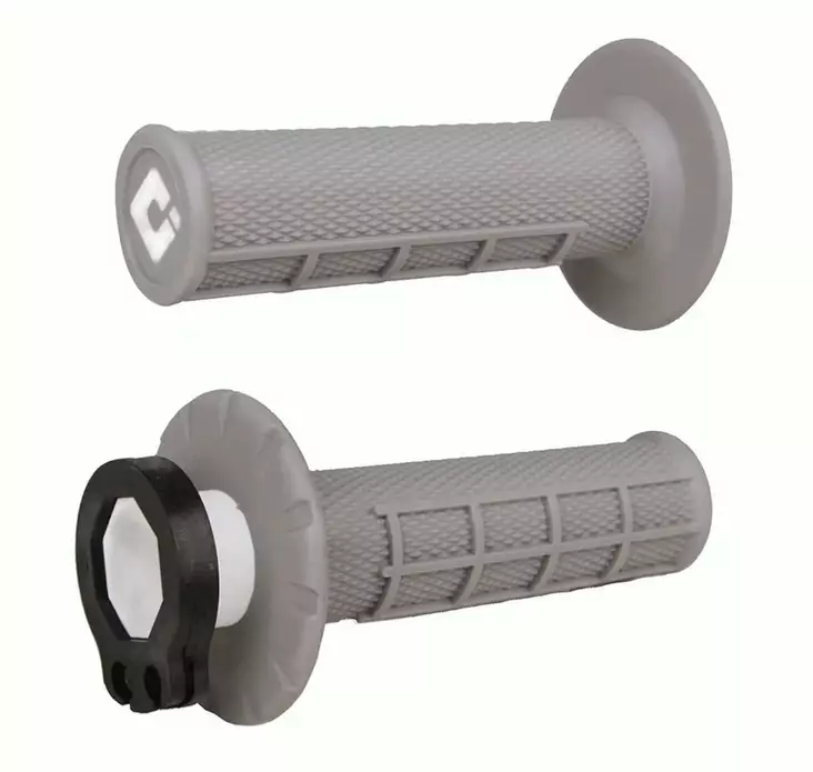 ODI Half-Waffle MX Lock-On Grip Set Grey / Soft Compound - Moottoripyörän kahvakumit - D509888 - 1