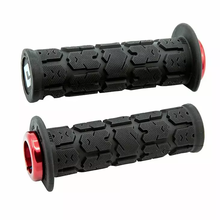 ODI (Single-Clamp) GRIPS ROGUE ATV/PWC - V2.1 L/O 125mm ¾ Flg Black w/Red Clamps - Moottoripyörän kahvakumit - D510098 - 1