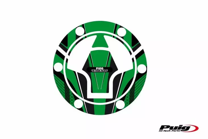 Puig Fuel Cap Cover Mod. Radical Kawasaki C/Green - Mallikohatiset tarrasarjat - D301408 - 1