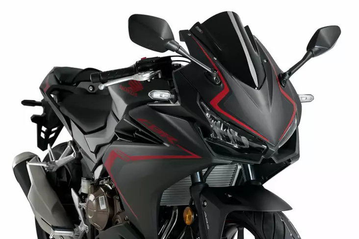 Puig Racing Screen Honda Cbr500R 19'- C/Black - Moottoripyörän katteet ja tuulenohjaimet - D337658 - 1