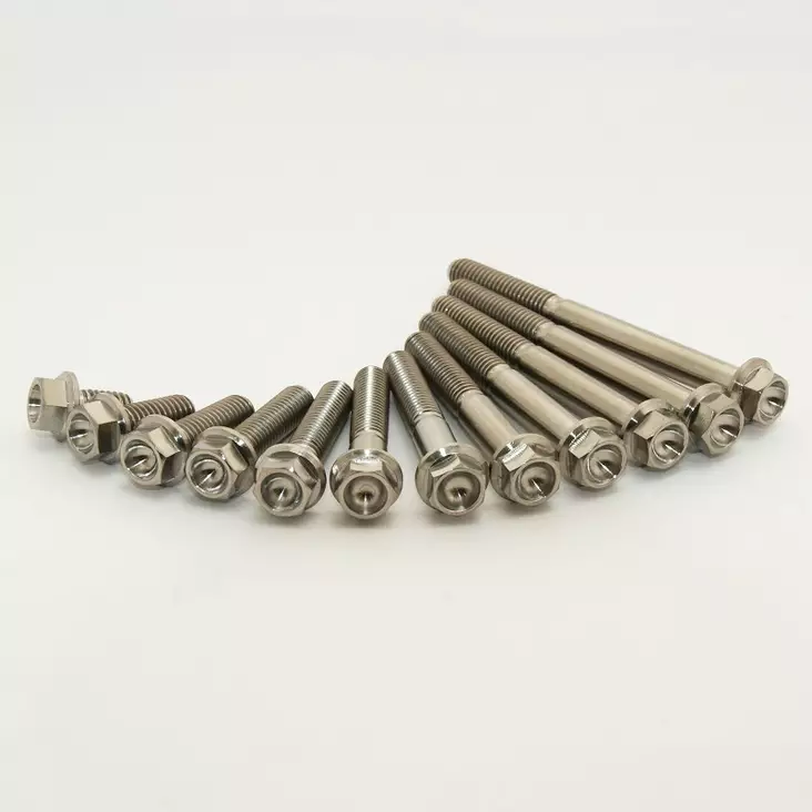 Scar 2 x Titanium hex head flange bolt M6 x 65 - titanium Gr5-Ti - Moottoripyörän kateruuvit ja ruuvisarjat - D269178 - 1