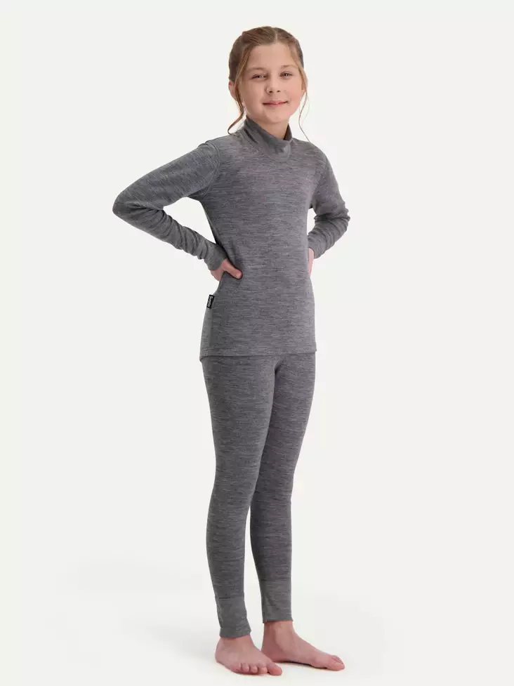 Svala Merino Extra Warm lasten kerrasto harmaa - Alusasut kelkkailuun - D430508 - 1