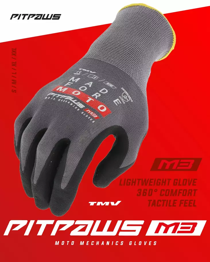TMV Pitpaws gloves Black "Made for Moto" S - Mitta-astiat - D450078 - 1