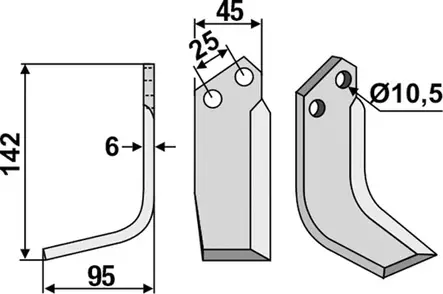Kaariterä 142 x 6 x 50 mm - Tarvikevaraosat - 350-109 - 2