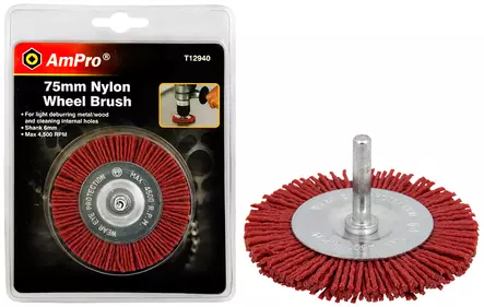 Nylonpyöröpuhdistaja 6mm/75mm - Pyöröharjat - LX1529 - 1