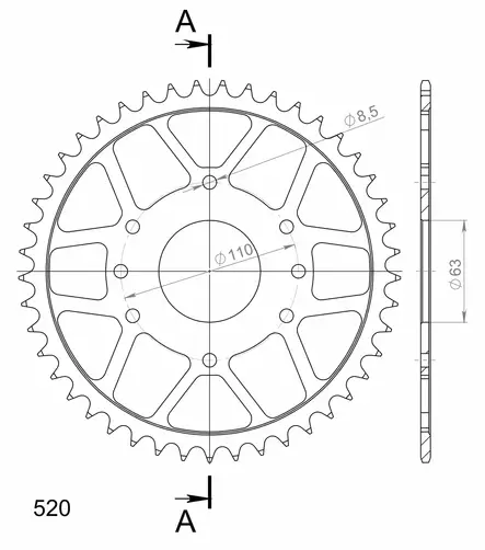 Supersprox Teräs takaratas 890.45 - Moottoripyörän takarattaat - D212049 - 2