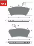 GOLDFREN Jarrupalat 443 Ceramic Carbon AD - Moottoripyörän jarrupalat - D530289 - 1