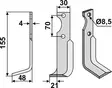 Maanmuokkaimen terä 155 x 4 x 30 mm - Tarvikevaraosat - 350-679 - 2