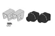 Puig Pair Footrest Fixation Passenger Cfmoto 450 Nk - Moottoripyörän jalkatapit - D503479 - 1