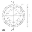 Supersprox / JT Teräs takaratas 302.44 - Moottoripyörän takarattaat - D26699 - 2