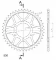 Supersprox / JT Teräs takaratas 816.43 - Moottoripyörän takarattaat - D26789 - 2