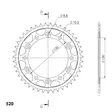 Supersprox Teräs takaratas 245/3.42 - Moottoripyörän takarattaat - D112919 - 2