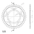 Supersprox Teräs takaratas 7,44 - Moottoripyörän takarattaat - D101079 - 2