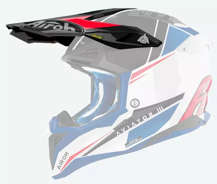 Airoh Aviator 3 Peak Push Blue/Red Gloss - Offtoad kypärien lipat - D499099 - 1