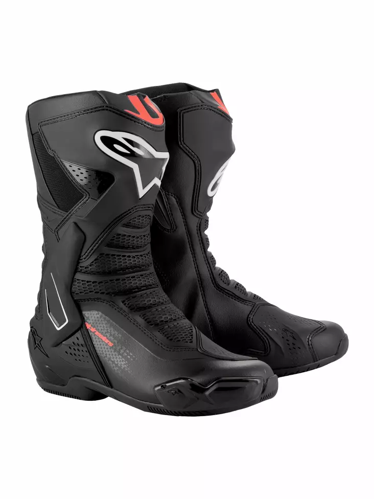 Alpinestars Ajosaapas SMX-6 v3 Musta/Punainen Fluo - Moottoripyötä ajosaappaat - D496929 - 1