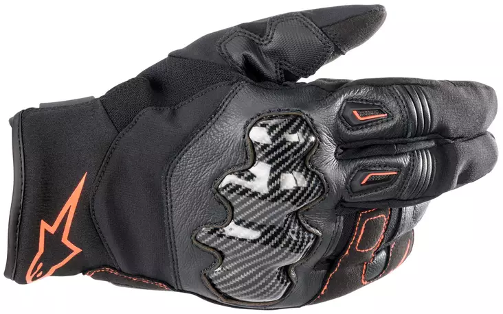 Alpinestars Hanska SMX-1 Vedenpitävä Musta/Punainen Fluo - Moottoripyörä ajohanskat - D439049 - 1