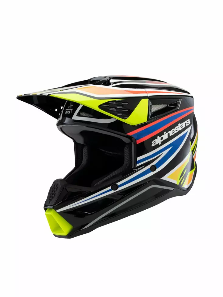 Alpinestars Kypärä SM3 Nuorten Wurx Musta/Keltainen FL/Sininen - Lasten kypärät - D495419 - 1
