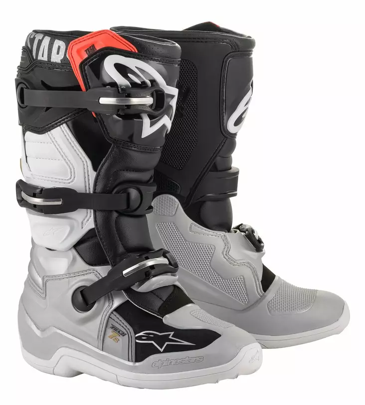 Alpinestars Saapas Tech 7s Nuorten Musta/Hopea/Valk/Kulta - Crossi ajosaappaat - D278969 - 1