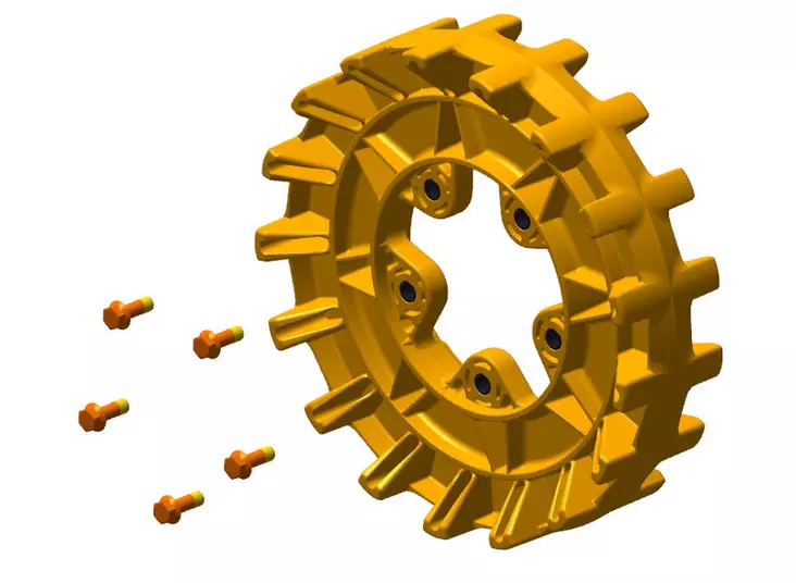 Camso Sprocket 17 teeth 4S, 5 bolt 3/8-16 x 1 1/4 - Mönkijän telasarjojen varaosat - D441379 - 1