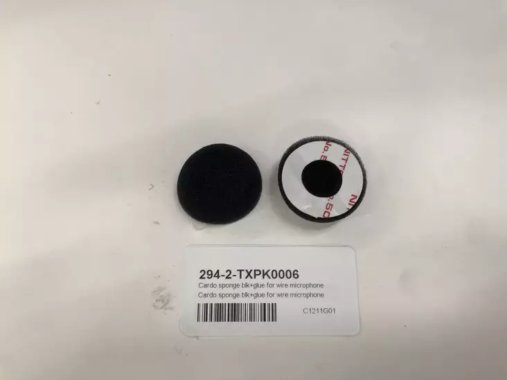 Cardo sponge blk+glue for wire microphone - Kypäräpuhelimet - D278599 - 1