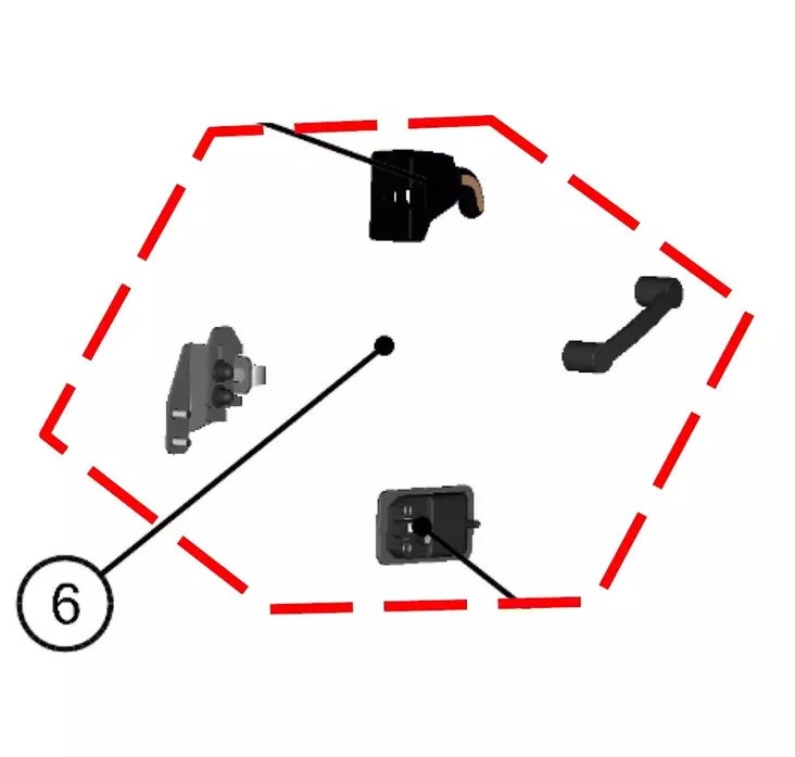 DFK Oven Lukko- ja stopparisarja Oikea Polaris Ranger 570 Midsize 2022-> - DFK hyttien varaosat ja tarvikkeet - D528149 - 1
