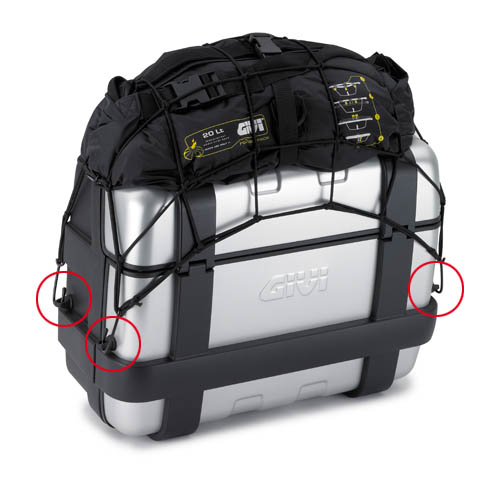Givi Four rings kit for T10N elastic net anchor - Moottoripyörän laukkujen lisävarusteet - D147679 - 1