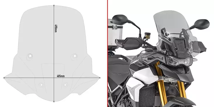 GIVI SPOILER T.TIGER 900 2020 FUME' - Moottoripyörän katteet ja tuulenohjaimet - D403929 - 1